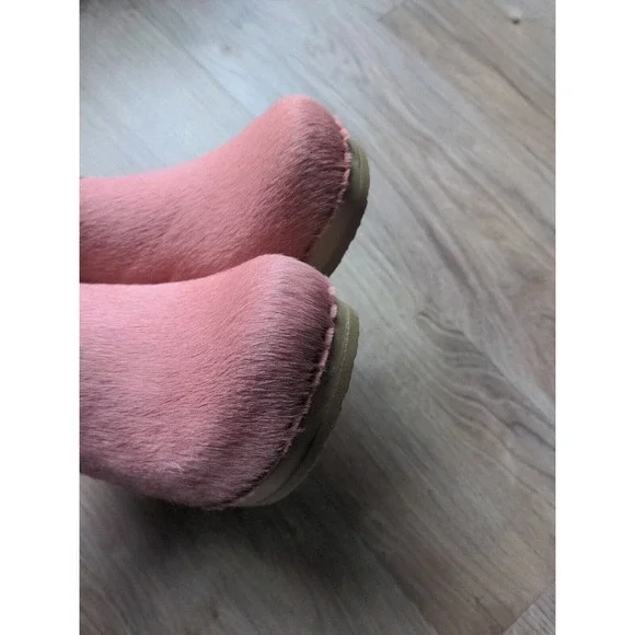 No.6 Old School Clogs High Heel Pink Pony Hair Womens 7.5 - 8 EU 38 - Picture 3 of 16